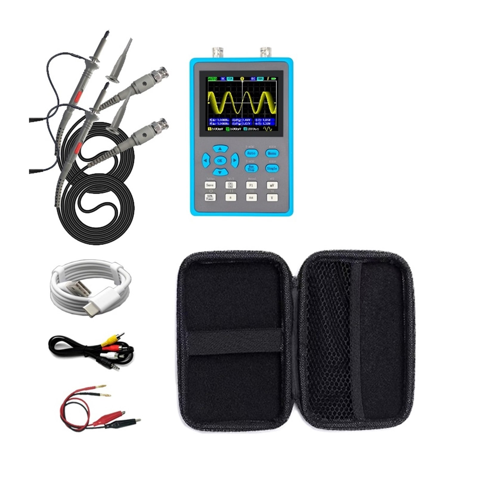 2.8 Inch Handheld Digital Oscilloscope 120M Bandwidth Dual Channel Oscilloscope Signal Generator ,Professional Designed
