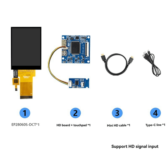 2.8-Inch Mini Split Screen -Compatible Display 480x640 Resolution Full View RGB IPS Universal Capacitive Touch A