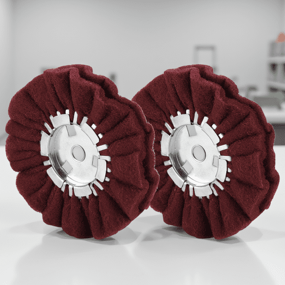 2 8 Inch Non-Woven Airway Buffing Wheel, 5/8 Inch Arbor, Satin Finish for Aluminum Stainless Steel, Angle Compatible
