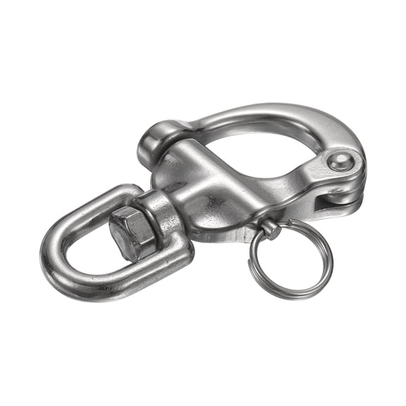 2.8 Inch Quick Release Shackle 316 Stainless Steel Fixed Bail Snap Shackle