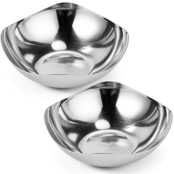 2 8 Inch Stainless Steel Decorative Bowl Set for Candy, Keys, and Storage