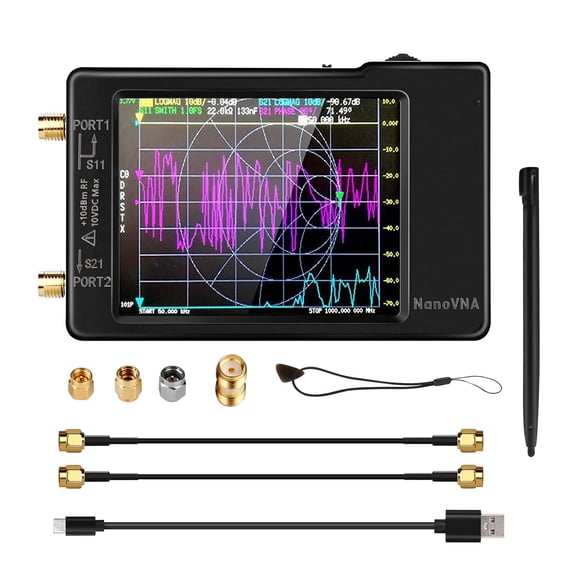 2.8 Inch VNA-H Vector Network Antenna Analyzer 10KHz-1.5GHz MF HF VHF UHF With SD Card Slot V3.6 Version Spectrum Analyzer ,Easy to Use