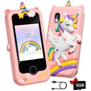 2.8 Kids Phone, Touchscreen Toddler Phone with Dual Camera, Game, Music Player, Christmas Birthday Unicorns Gifts, Electronic Learning Toy for Girls 3-11 - Pink