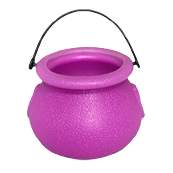 2.8" Mini Plastic Cauldron Kettle Halloween Candy Bowl, Small Witch Cauldron Pot Bucket for Halloween Decorations Trick or Treat Party Supplies, Tabletop Candy Bowl Holder Decor, 1Pc,Purple