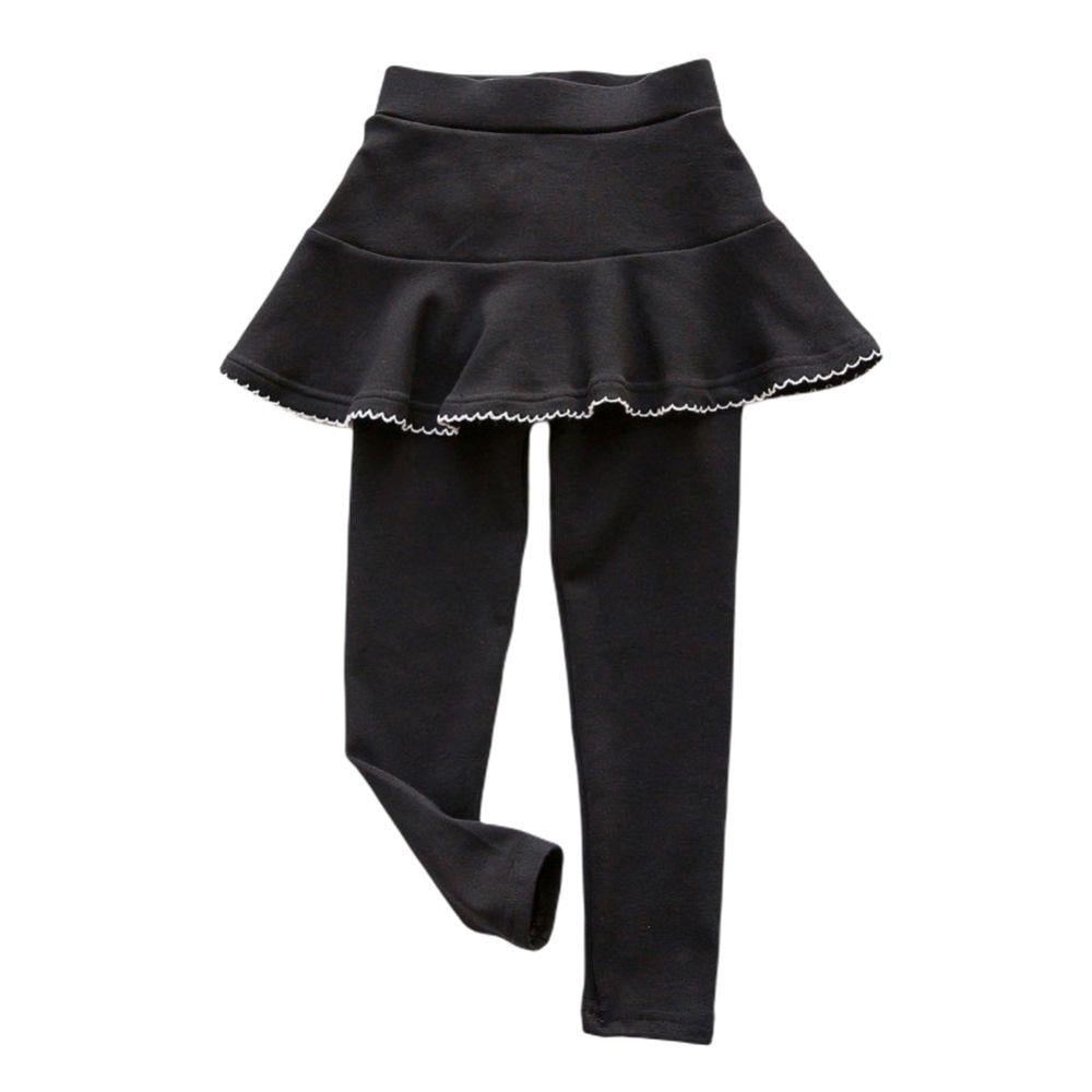 2-8 T Toddler Kids Girls Solid Black Leggings Kids Cotton Thick Flare Skirt  Pants Tights Trousers for Little Girls,2-3 Years Old 