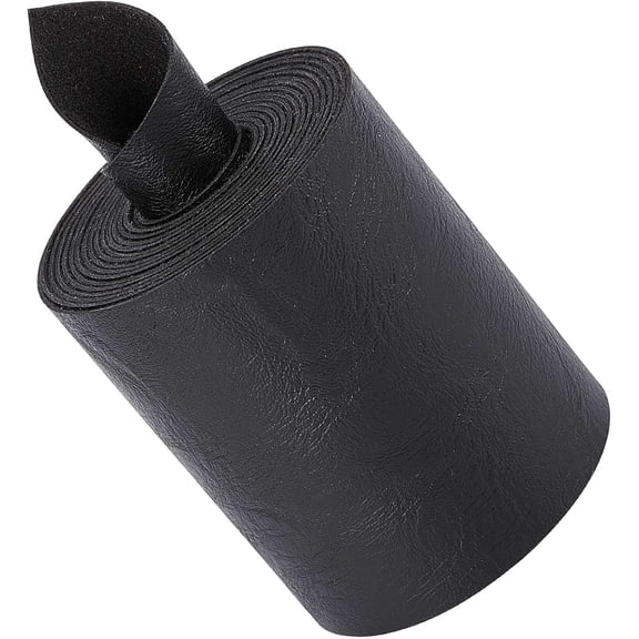 2.8" Wide Matte Black Faux Grain Buffalo Leather Strap 79" Long Leather Strip Cord 1.2mm Thick Single Sided Leather Roll Synthetic Leather Cord for DIY Crafts Projects Wrapping
