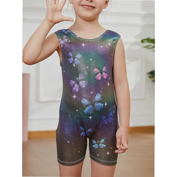2-8 Years Gymnastics Leotards for Girls Sparkly Biketards Unitards Athletic Tumbling Outfit