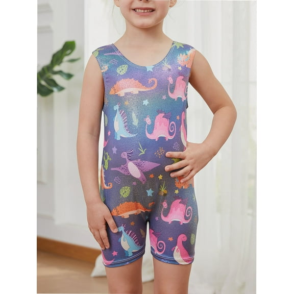 2-8 Years Gymnastics Leotards for Girls Sparkly Biketards Unitards Athletic Tumbling Outfit