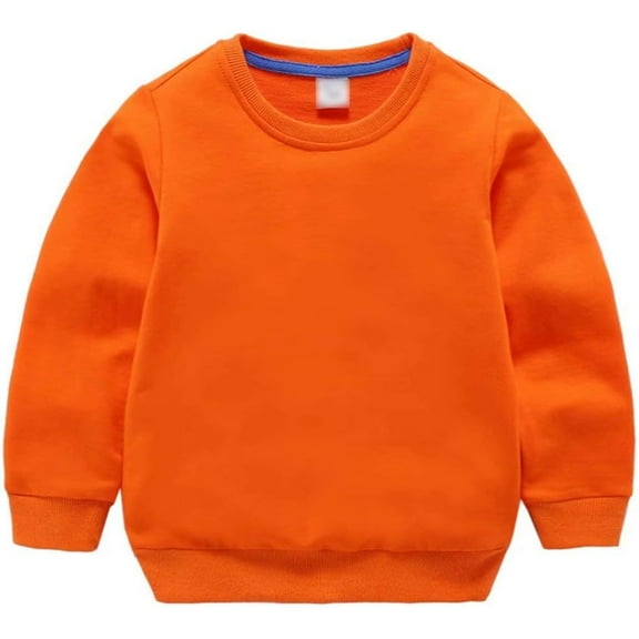 2-8 Years Toddler Boys Girls Solid Pullovers Sweatshirt Long Sleeve T-Shirt Kids Cotton Crewneck Thin Tops