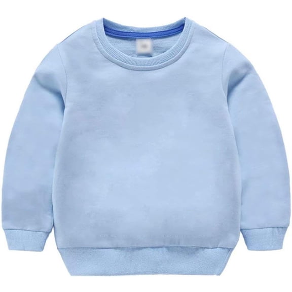2-8 Years Toddler Boys Girls Solid Pullovers Sweatshirt Long Sleeve T-Shirt Kids Cotton Crewneck Thin Tops