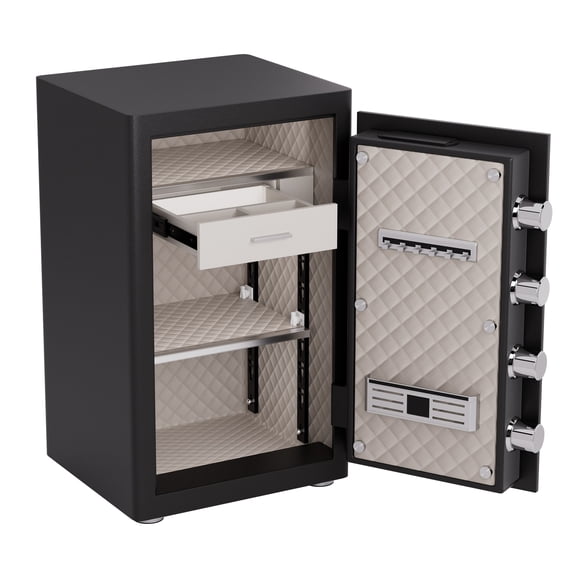 2.8 cu ft Home Safe Box with Fireproof Document Bag, Digital Safe with 1 Adjustable Shelves & Jewelry Box, Security Safe with Dual Alarm & Silent Mode for Home Office Hotel