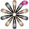 thumbnail image 1 of 2.8 inch Large Metal Snap Hair Clips, Casewin 40 Pcs No Slip Metal Jumbo Hair Clip Hair Pins Craft DIY Accessories for Girls Women, 7cm, Black and Brown, 1 of 7
