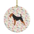 thumbnail image 1 of 2.8 x 2.8 in. Unisex Airedale Terrier Merry Christmas Ceramic Ornament, Multi Color, 1 of 1