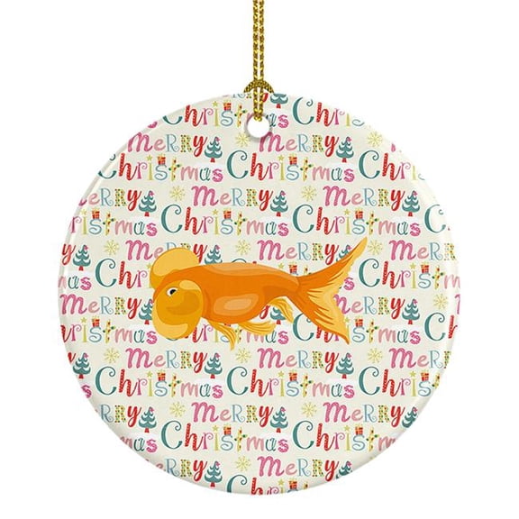 2.8 x 2.8 in. Unisex Bubble Eyed Goldfish Christmas Ceramic Ornament