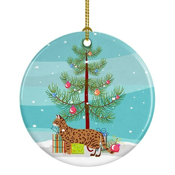 2.8 x 2.8 in. Unisex Cheetoh No.3 Cat Merry Christmas Ceramic Ornament