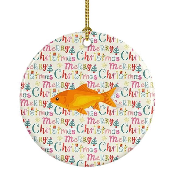2.8 x 2.8 in. Unisex Goldfish Common Christmas Ceramic Ornament