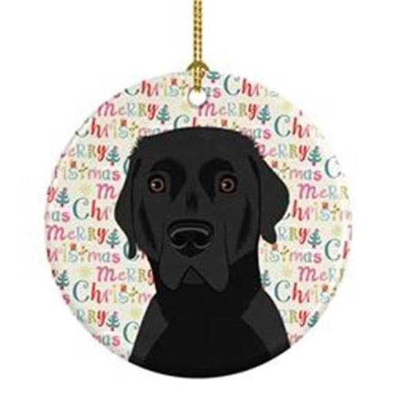 2.8 x 2.8 in. Unisex Labrador Retriever Black No.2 Christmas Ceramic Ornament