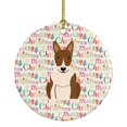 thumbnail image 1 of 2.8 x 2.8 in. Unisex Merry Christmas Bull Terrier Brindle Ceramic Ornament, Multi Color, 1 of 1