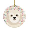 thumbnail image 1 of 2.8 x 2.8 in. Unisex Shih-Tzu Gold No.3 Christmas Ceramic Ornament, 1 of 1