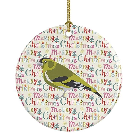 2.8 x 2.8 in. Unisex Siskin Christmas Ceramic Ornament