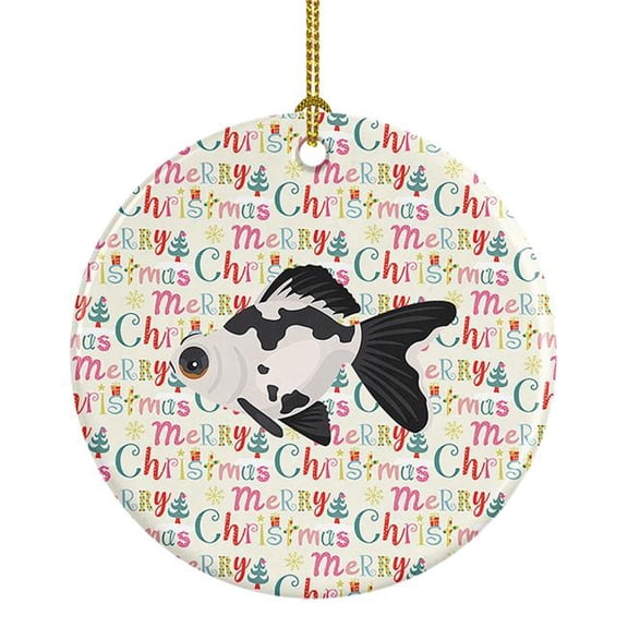 2.8 x 2.8 in. Unisex Telescope Eye Goldfish Christmas Ceramic Ornament
