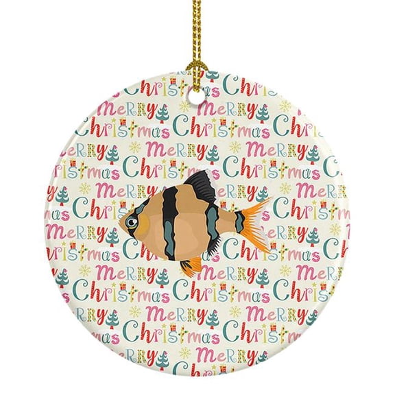 2.8 x 2.8 in. Unisex Tiger Barb Christmas Ceramic Ornament