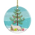 thumbnail image 1 of 2.8 x 2.8 in. Unisex Tonkinese No.2 Cat Merry Christmas Ceramic Ornament, 1 of 1