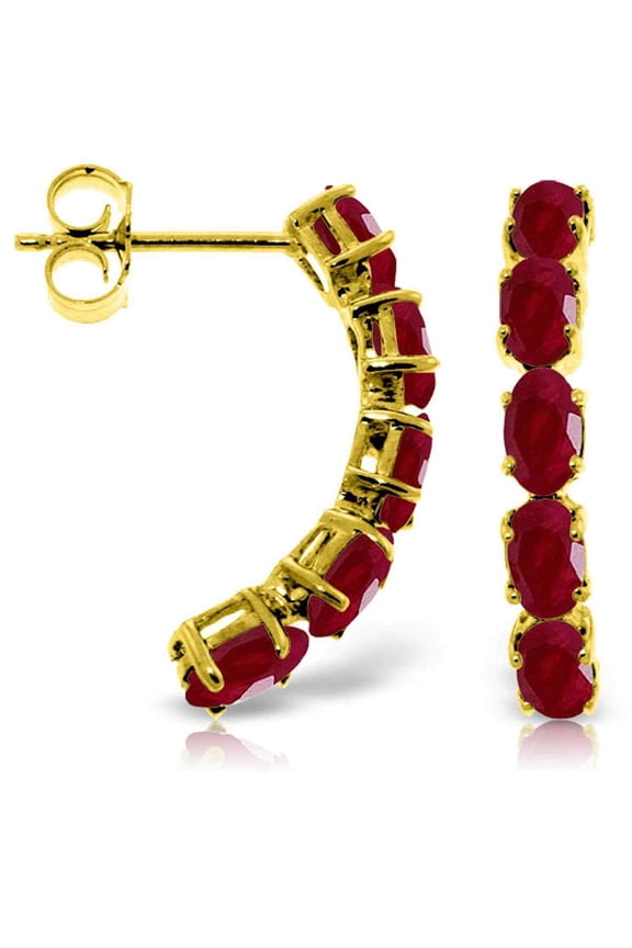 2.80 Carat Natural Ruby Gemstone 14K Yellow Gold Elegant Stud Earrings