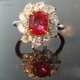 thumbnail image 1 of 2.80 Ct Cushion Cut Natural Red Ruby Diamond Beautiful Floral Halo Engagement Ring 14K White Gold Size 7, 1 of 8