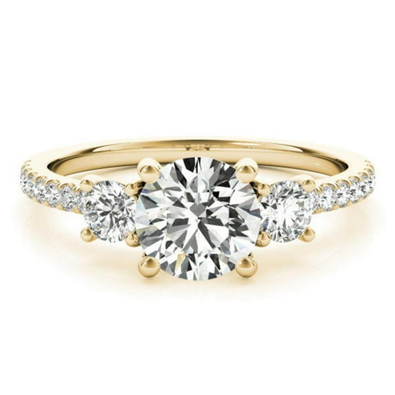 2.80 Ct Round Diamond Bridal Rings Solid 18K Yellow Gold
