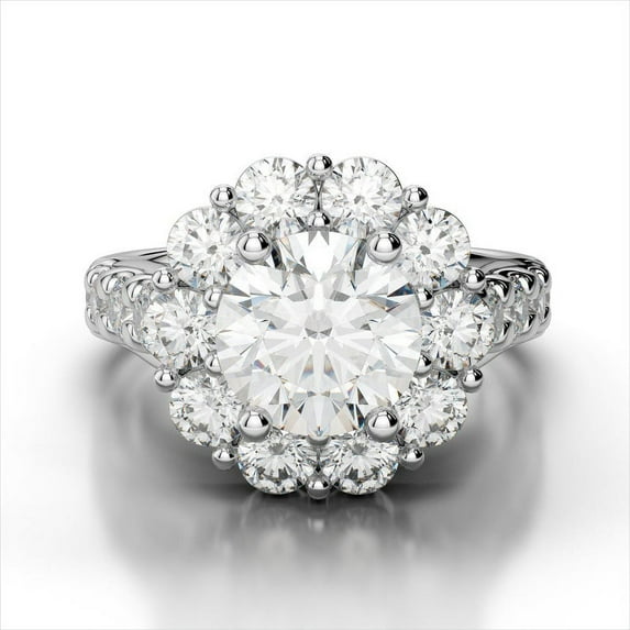 2.80 Ct Solitaire Round Beautiful Diamond Wedding Rings for Ladies Solid 14K White Gold