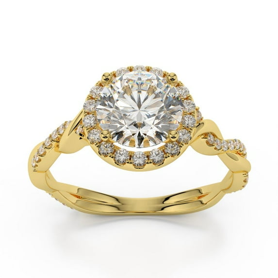 2.80 Ct Solitaire Round Diamond Wedding Rings for Women Solid 14K Yellow Gold