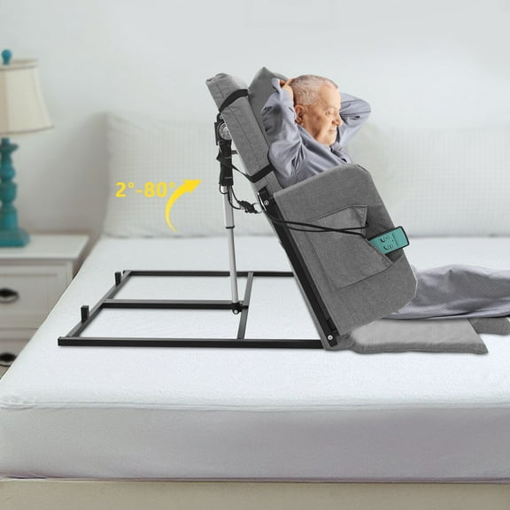 2-80 Electric Lifting Bed Backrest Adjustable Back Rest Bed Sitting Backrest  Grey 90-240V 50W 661.39lbs Capacity 47.24*28.74in for Double Beds, Tatami Mats, Single Beds