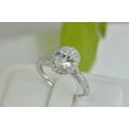 thumbnail image 1 of 2.81 Total Carat Weight Halo Oval Cut Wedding Engagement Ring Diamond Simulated 925 Sterling Silver Anniversary Ring SKU:00154, 1 of 6