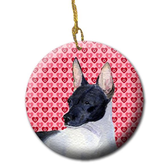 2.81 x 2.81 in. Rat Terrier Ceramic Ornament