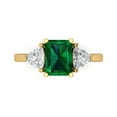 thumbnail image 1 of Three-Stone Engagement Ring for Women - 2.82ct Simulated Emerald in 14K Yellow Gold Promise Ring, 1 of 8