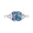 thumbnail image 1 of Clara Pucci 14K White Gold 2.82ct BlueMoissanite Three-Stone Ring for Women, 1 of 8