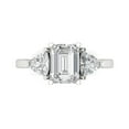 thumbnail image 1 of 2.82 ctw 3 Stone Anniversary Ring for Women | Emerald Cut Moissanite | Hyperallergenic Solid 18K White Gold, 1 of 5