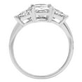 thumbnail image 1 of 2.82 ct Emerald Cut Moissanite Three-Stone Engagement Ring for Women in 14K White Gold, 1 of 2