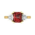 thumbnail image 1 of 2.82 ct Emerald Cut Natural Garnet 3 Stone 18K Yellow Gold Womens Engagement Ring, 1 of 5