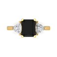 thumbnail image 1 of 2.82 ct Emerald Cut Natural Onyx 3 Stone 18K Yellow Gold Womens Engagement Ring, 1 of 5