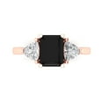 thumbnail image 1 of 2.82 ct Emerald Cut Natural Onyx Three-Stone Engagement Ring for Women in 18K Rose Gold, 1 of 5