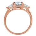 thumbnail image 1 of 2.82 ct Emerald Cut Natural Swiss Blue Topaz Three-Stone Engagement Ring for Women in 14K Rose Gold, 1 of 2