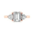 thumbnail image 1 of Clara Pucci 14K Rose Gold 2.82ct Clear Three-Stone Ring for Women, 1 of 8