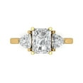 thumbnail image 1 of Clara Pucci 14K Yellow Gold 2.82ct WhiteSapphire Three-Stone Ring for Women, 1 of 8