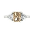 thumbnail image 1 of 2.82 ct Emerald Cut Yellow Moissanite 3 Stone 14K White Gold Womens Engagement Ring, 1 of 6
