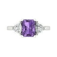 thumbnail image 1 of Clara Pucci 14K White Gold 2.82ct Alexandrite Three-Stone Ring for Women, 1 of 8