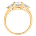 thumbnail image 1 of 2.82 ct Emerald Cut White Sapphire Three-Stone Engagement Ring for Women in 18K Yellow Gold, 1 of 2