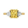 thumbnail image 1 of 2.82 ctw 3 Stone Anniversary Ring for Women | Emerald Cut Natural Citrine | Hyperallergenic Solid 14K Yellow Gold, 1 of 5
