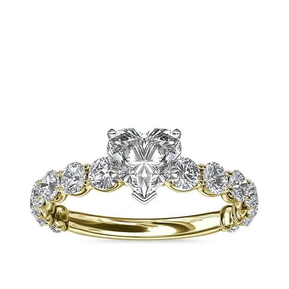 2.85 Carat Heart Cut Moissanite Diamond (D/VVS1) Latest Proposal Ring for Women Solid 18K Yellow Gold Size 10.5 by Diamond-Capitals